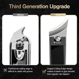 FERYES Ingrown Nail Clipper - Slant Curved Blade Nail Clipper for Thick Toenails and Ingrown Nails, Podiatrist Toenail Clippers for Seniors and Men