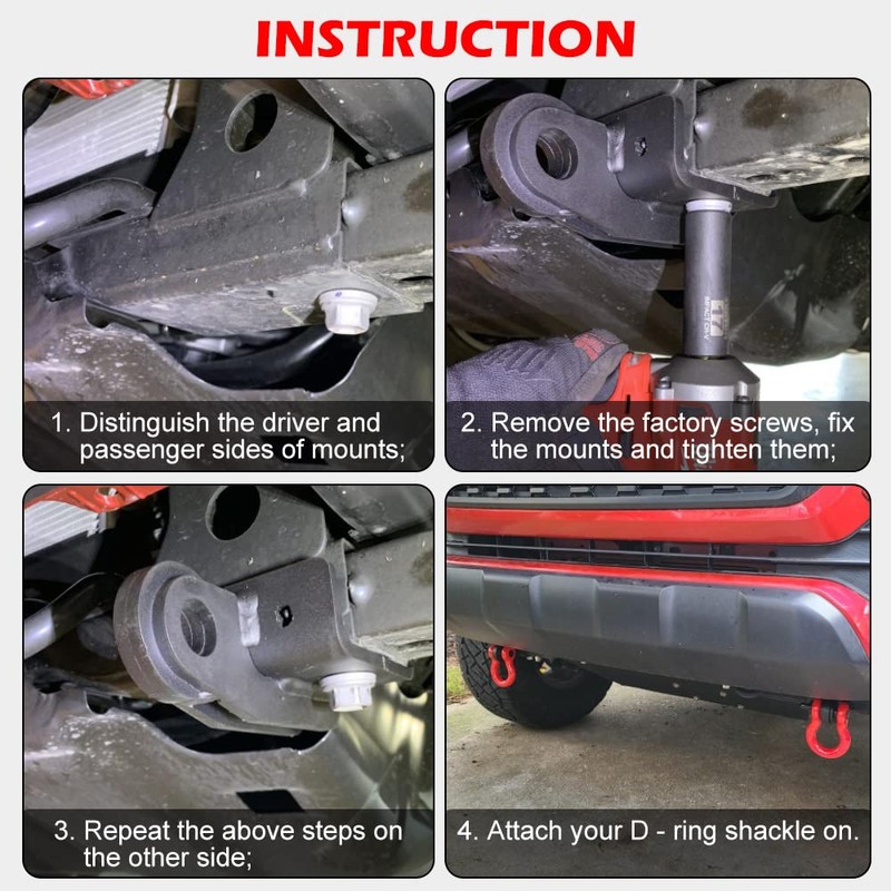 Tacoma Front Tow Hooks, Demon Brackets Shackle Mounts Compatible with