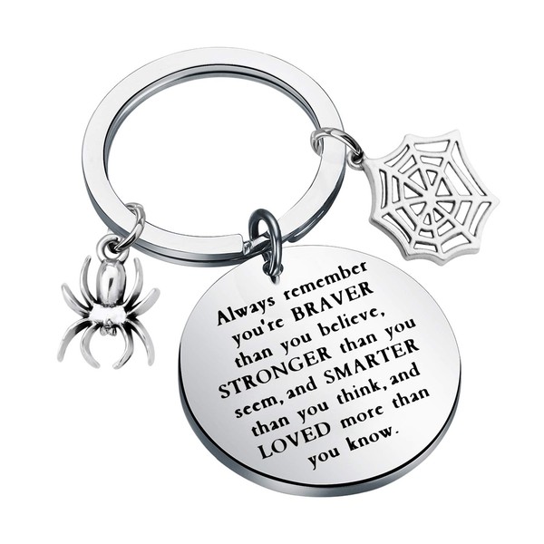 Spider Keychain Spider Charm Keyring Always Remember You’re Braver Than