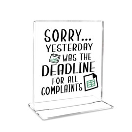 Funny Office Desk Decor Boss Day Work Gifts for Women Man Bosses Supervisor Leader Secretary Coworkers Birthday Christmas Employee Appreciation Gift Office Home Cubicle Decor Acrylic Sign