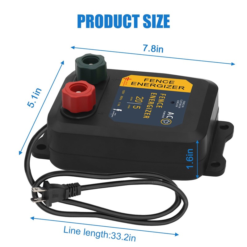Electric Fence Charger, 5 Mile Electric Fence Energizer,Electric Fence for