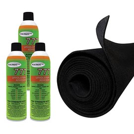Polymat 10'x45 +3 777LV Spray Glue Black Felt Fabric Roll Multipurpose Carpet comp w/Carpeting Subwoofers DIY Projects Shelf Lining Toolbox Lockbox Closet mat Cat Dog Pet Food Area School Classroom
