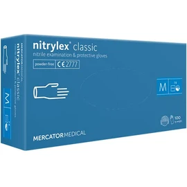 MERCATOR MEDICAL Nitrylex Classic Powder-Free Nitrile Gloves - Size M - Box of 100 Gloves