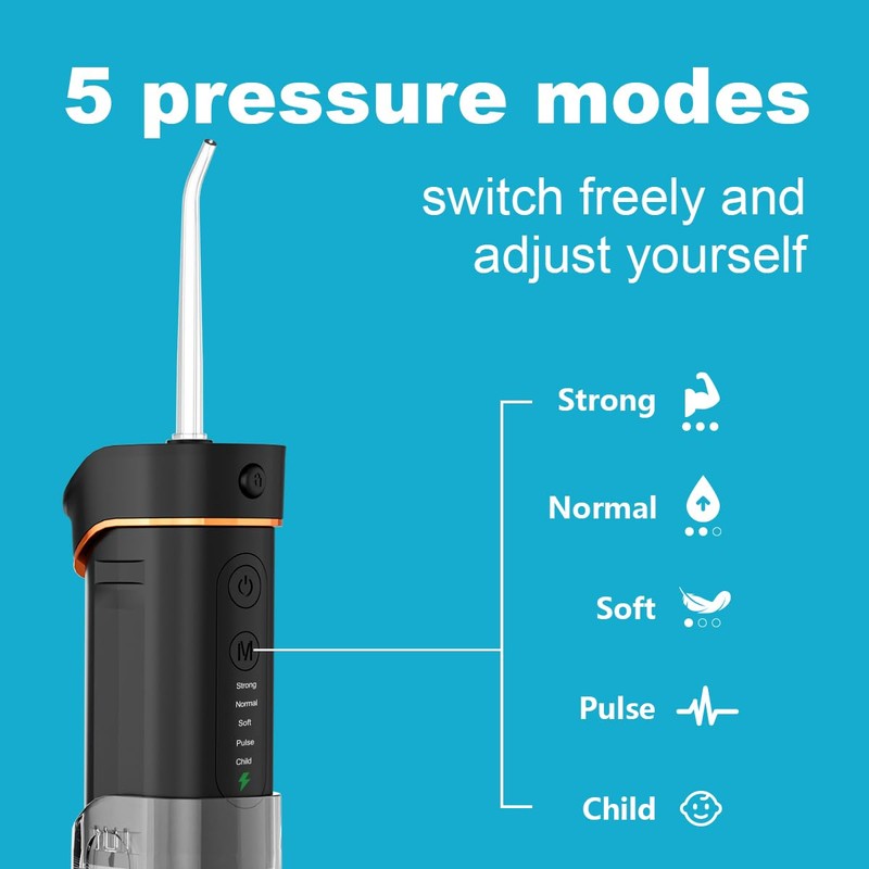 Frohsun Retractable Oral Irrigator Portable Oral Irrigator Wireless 5 Water