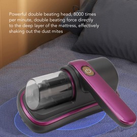 Fockety Schnurloser Staubsauger für Betten, Sofas und Kissen, handgeführter -Matratzenstaubsauger, Leistungsstarke sichere Staub Staubsauger Reinigungsmaschine mit 1200mAh