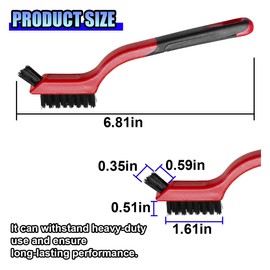 ZIMISI 3PCS Nylon Car Cleaning Brush Set, Universal Small Cleaning Wire Brushes, Deep Rust Removal Tools with Curved Handle Grip for Scrubbing Dirt, Paint (Nylon)