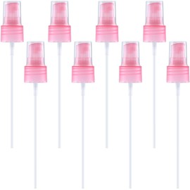 JYvivid 8 Pcs Spray Bottle Top, Nozzle Sprayer Tops Replacement, Fine Mist Sprayer, Plastic Sprayer Pump for Essential Oil, Cleaning Solutions - Pink (20/410 Cap Size)