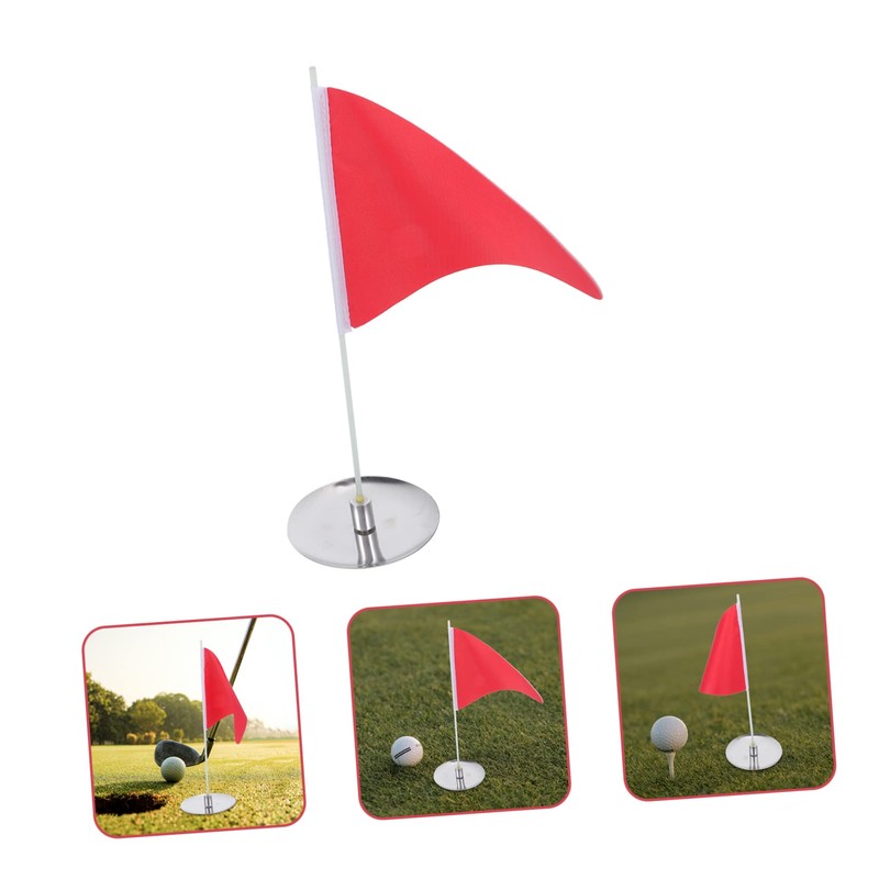 Gatuida 1 Set Golf Practice Flag Golf Hole Cup Tray