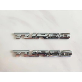 3D Turbo Advanced Car Side Fender Rear Trunk Emblem Decal Suitable for Car Decoration Sticker(Silver)