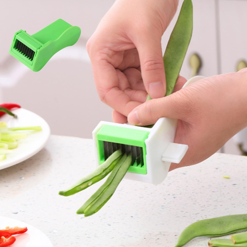 Qinuseaks Bean Stringer and Slicer, Mini Runner Bean Cutter for