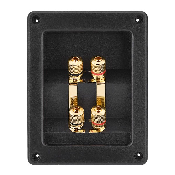 Speaker Terminal Box, 4 Copper Binding Post Terminal Cable Connector