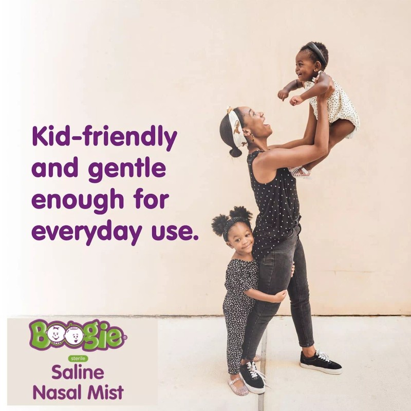 Boogie Mist Saline Nose Mist 3 Pack Moisturizes Clears Stuffy