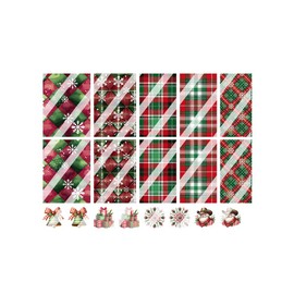 Christmas Plaid Design #2 Full Nail Art Decals - Waterslide Nail Decals
