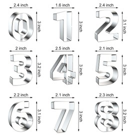Number Cookie Cutter Set 3 Inch - 9 Pcs Xzhloym Cookie Cutters Shapes - Stainless Steel