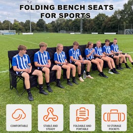 Zettfuly Soccer Bench for Team - Portable Folding Bench Seats for Sports