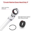 BULLTOOLS 6-Piece Flex-Head Extra Long Ratcheting Wrenches Double Box End