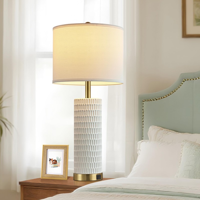 Reaketon 26.5" Ceramic Table Lamps Set of 2, 3 Way
