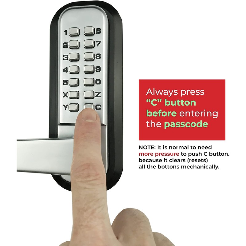 JOUNJIP Single Sided Keyless Entry Door Lock - 100% Mechanical