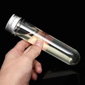 JamHooDirect 10Pcs, 100ML (32 x 162mm) Clear Plastic Test Tube with Screw Caps