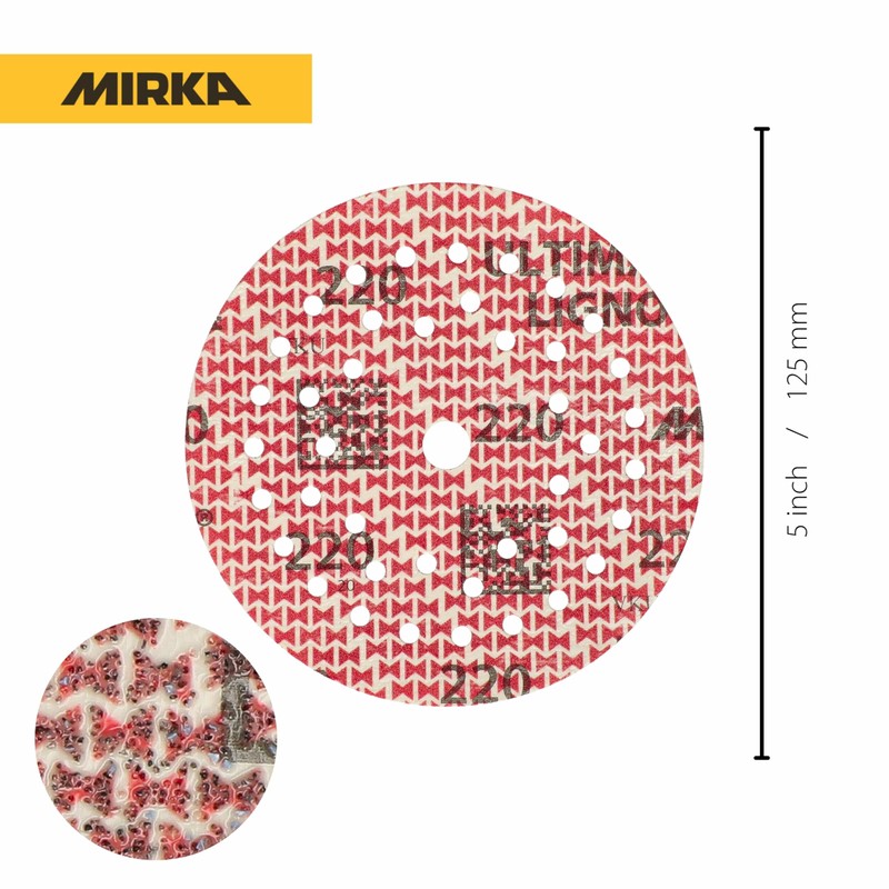 Mirka Ultimax Ligno Ø 125mm sanding discs Velcro Multifit/grit 220/100