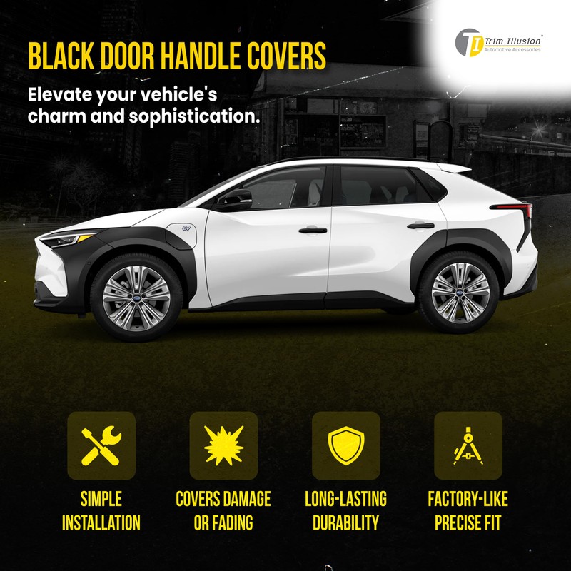 Trim Illusion Snap On Gloss Black Car Door Handle Cover