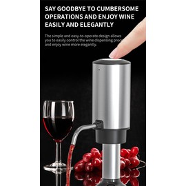 AREYCVK Wine Aerator Electric Wine Decanter Automatic Wine Aerator, Wine Dispenser withUSB TYPE-C Rechargeable for Wine enthusiasts & own use (Stainless steel)