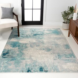 JONATHAN Y Modern Abstract Vintage Cream/Blue Indoor Area Rug, 8x10, Contemporary POP, Transitional, Easy-Cleaning for Living Room, Bedroom, Kitchen, Pet Friendly, Non-Shedding (CTP104A-8)