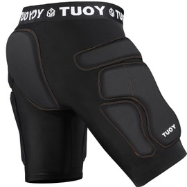 TIAXU TIAXU Men Protective Padded Shorts for Skateboard Ski Ice Skating Snowboarding Snowboard Butt Pad Tailbone Hip Women, Hxkblack, X-Large