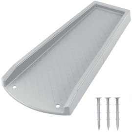 Ogutter Splash Blocks for Gutters Downspouts, 24" Downspout Extensions for Rain Water Drainage, Thickened Gutter Splash Guard with Fixing Piles(1 Pack, Gray)