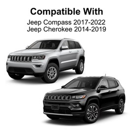 Driver Side Mirror Replacement for Jeep Compass 2017-2022 Cherokee 2014-2019 Driver Side Mirror Glass w/o Auto-Dimming