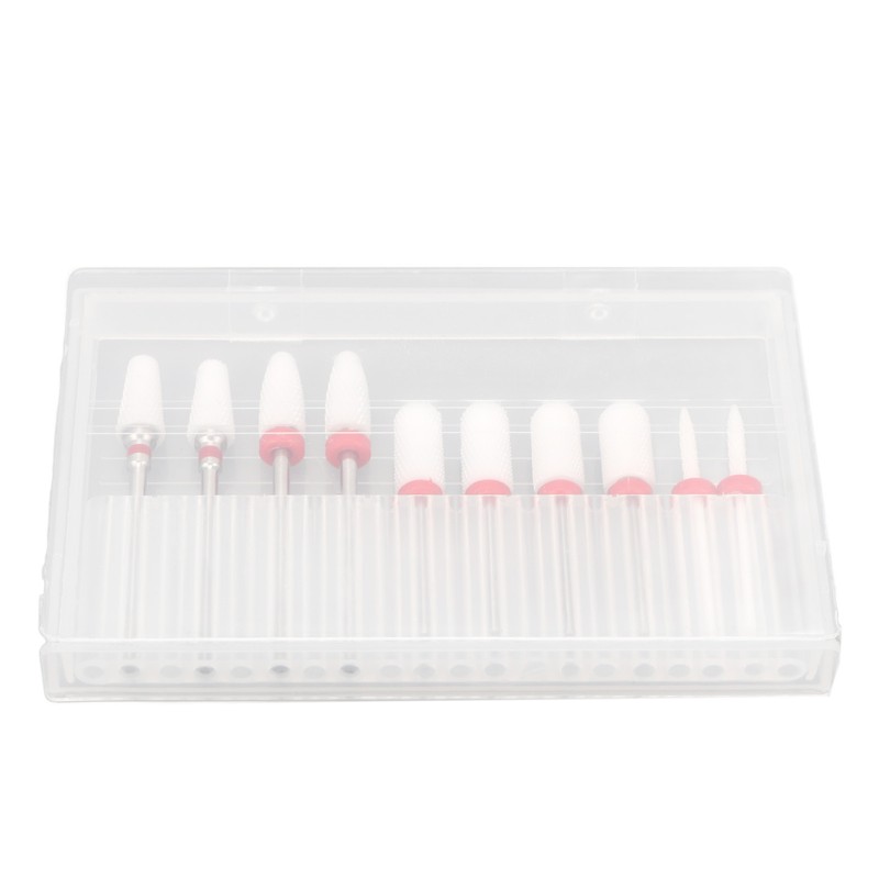 10pcs Nail Art Drill Bits Set Remove Nail Glue Stainless