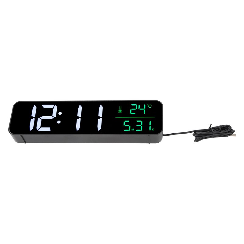 LED Music Alarm Clock 5 Adjustable Brightness 12/24H Large Display