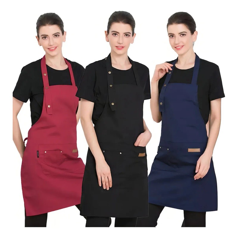2 Pack Mandil Delantal Para Chef Anti-agua Poliéster Algodón Color