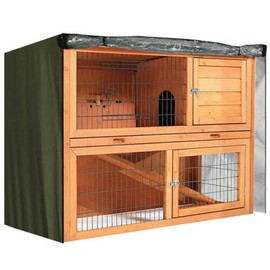 TopHomer Rabbit Hutch Cover Universal 122 cm Durable 210D Oxford Cloth Outdoor Rabbit Hutch Cover Windproof Waterproof Thermal Cage Cover Green