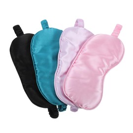 TOVINANNA 4pcs Faux Silk Sleep Masks Comfortable Light Blocking Eye Cover for Women Men Soft Satin Night Sleeping Mask for Travel Nap Meditation and Trip Favors