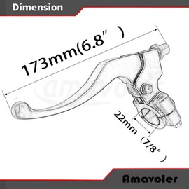 amavoler 7/8" Handlebar Left Clutch Lever+38.98" 99cm Clutch Cable with Adjuster Replacement Accessory Set Fit for 50cc 70cc 90cc 110cc 125cc SSR Apollo Tao Tao Dirt Bike ATV Quad.(Black)