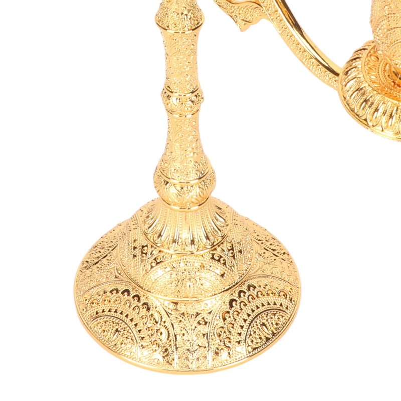 3 Arms Alloy Candelabra Vintage Style Elegant Candlestick Holder for