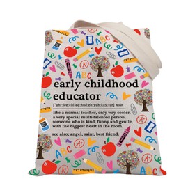 BDPWSS Montessori Teacher Gift Daycare Provider Appreciation Gift ECE Teacher Tote Bag Special Education SPED Teacher Gift (Early educator noun TGCA)