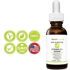 Vitamin C Serum Plus 5 Hyaluronic Acid, 2 Retinol, 2 Salicylic Acid, 3.5 Niacinamide, 10 MSM, 20 Vitamin C - Anti Aging Anti Wrinkle Skin Cleari      
