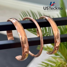 USTeckno Hand Forged 100% Pure Copper Bracelet. Made with Solid High Gauge Copper and Health benefits. Enhance your well-being in style