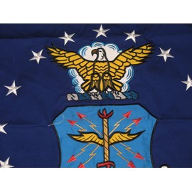 3x5 Embroidered US Air Force Emblem Double Sided 100% Cotton Flag 3'x5' Banner Grommets House Banner Double Stitched Fade Resistant Premium Quality