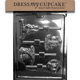 Dress My Cupcake Chocolate Candy Mold, Western Theme Lollipops