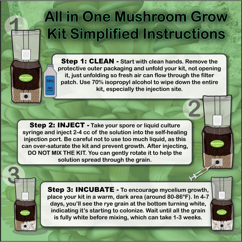 MycoHaus Mushroom All in One Growing Kit with Injection Ports