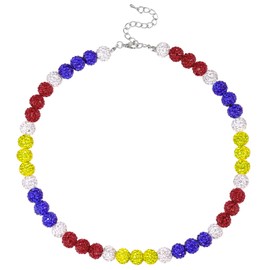 Inspired Bling Baseball Necklace For Athlete Players|Ice Collection Sparkle Pollyanna Rhinestone Beaded Baseball Necklaces|Adjustable Baseball Drip Accessory Gifts For Men Women Phillies 16in