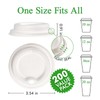ECOLipak 100% Compostable Coffee Cup Lids 200 Count，3.54 inch Disposable
