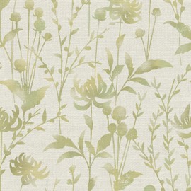 HeloHo Yellow Floral Leaf Wallpaper Peel and Stick Wallpaper 16.1" X 118" Self Adhesive Removable Wallpaper Waterproof Contact Paper for Living Room Bedroom Decor