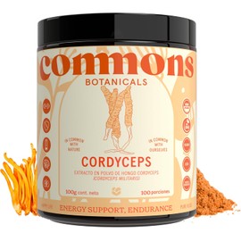 Commons Hongos Adaptógenos - Hongo Cordyceps - Extracto Puro en Polvo 100 g - El hongo de la resistencia - Suplemento Natural - Energía diaria
