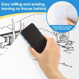 MaxGear 12"x18" Adhesive White Board, Dry Erase Whiteboard for Wall – Includes 4 Magnetic Markers, Holder, Eraser & 4 Magnets – Ideal White Board Sticker for Office, Classroom, or Home