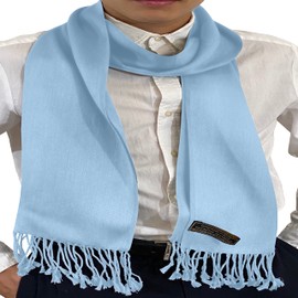 CJ Apparel Bufanda de punto nepalés para hombre, diseño de color sólido, bufanda de punto, bufanda para otoño e invierno, Azul/claro, Talla única