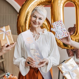 CIEHER 60th Birthday Sash and Tiara set, 60th Birthday Decorations Women, 60th Birthday Tiara, 60th Birthday Crown, 60th Birthday Sash for Women,60 and Fabulous Birthday Decorations for Women, Happy 60th Birthday Party Favors, 60 Birthday Gifts for Women